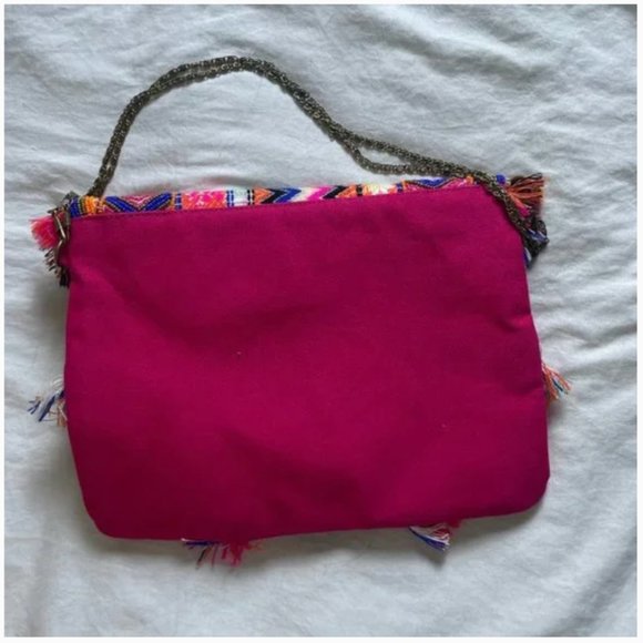 ⭐️ Envelope Tassel Fringe Embroidered Aztec Coin Chic Print Shoulder Bag Purse - Picture 6 of 7